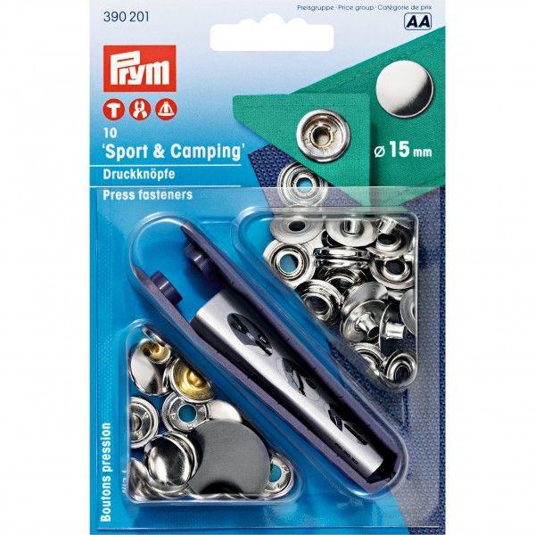 《Prym》プリム・スナップ　バネホック　スポーツ＆キャンプ　径15mm/10セット入　シルバー　390201