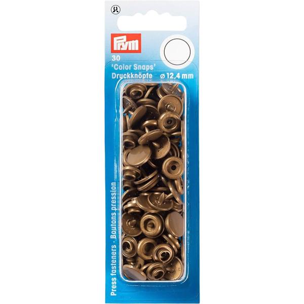 《Prym》プリム・スナップ・プラスチックカラーボタン(ホック）　ゴールド　丸型 12.4mm／30セット入り　リフィール　393111