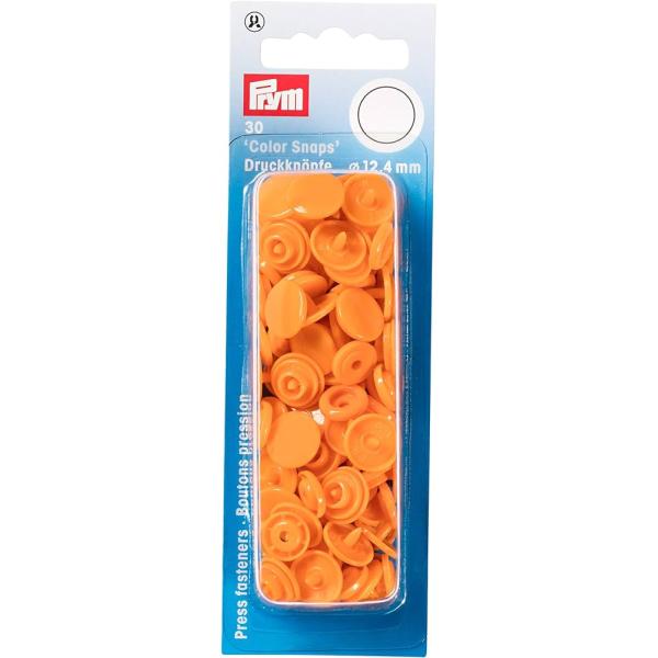 《Prym》プリム・スナップ・プラスチックカラーボタン(ホック）　オレンジ　丸型 12.4mm／30セット入り　リフィール　393140