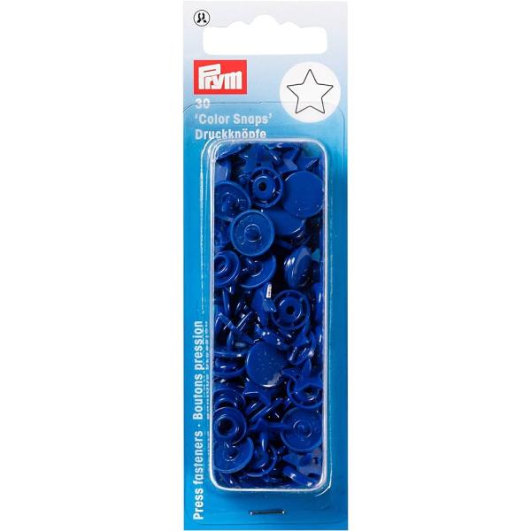 《Prym》プリム・スナップ・プラスチックカラー・スターボタン(ホック）　ロイヤルブルー　星型 12.4mm／30セット入り　リフィール　393216