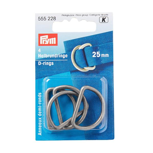 《Prym》プリム・Ｄリング　25mm　1セット4個入/アンティークシルバー　リュック・カバン・オリジナルサイフに　555228