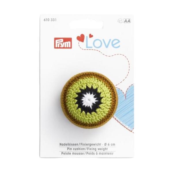 《Prym》プリム・ウエイトピンクッション　約90ｇ　キウイ　コットンウール　フルーツピンクッション　針山　マグネット　610330-610331-610332