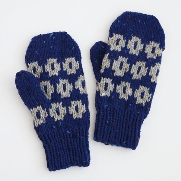 キット 編み図付 8w 1502 花のミトン B 手袋 クラシックツイード ダルマ 秋冬毛糸キット 8w1502 手芸の山久ヤフー店 通販 Yahoo ショッピング