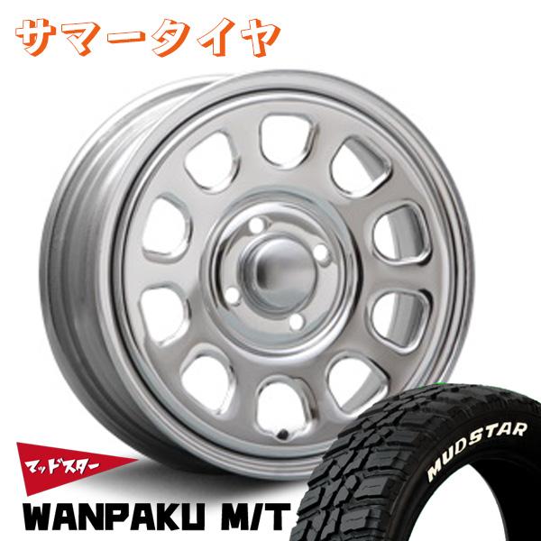 MLJ デイトナSS 14インチ 5.0J +42 4-100 クローム マッドスター