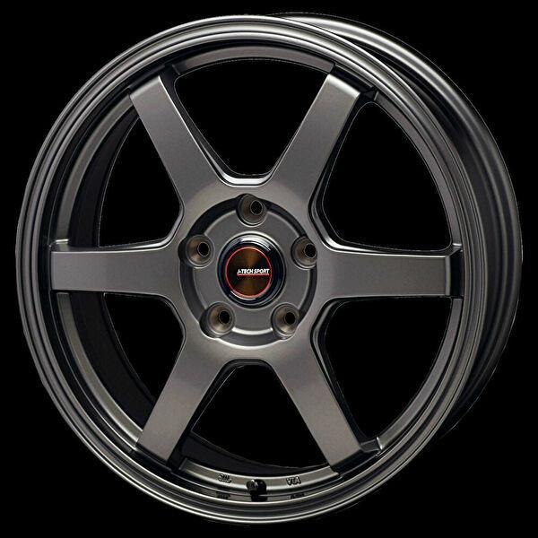 TRYALPHA J-TECH S-6 15インチ 6.0J +53 5-114.3 ガンメタ 4本で送料