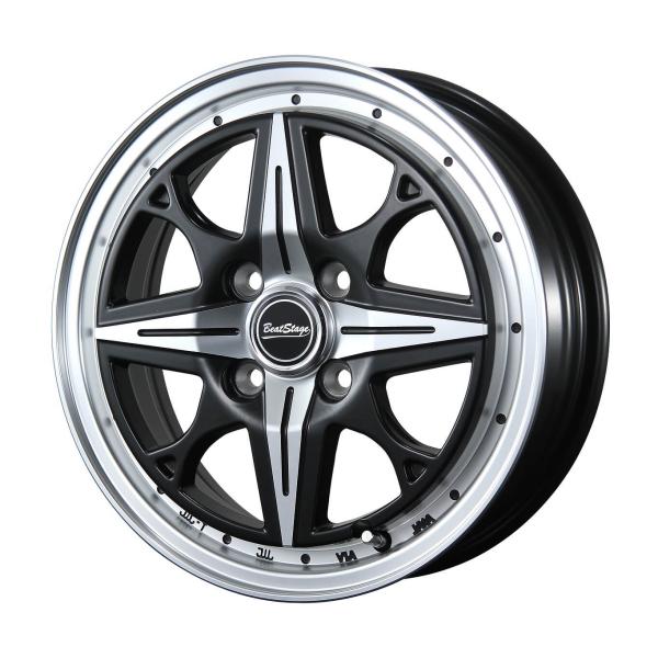 ARREEST 14インチ 14x4.5J + 45 100-4H 4本 セツト 14インチ 4穴 100 4.5J AZ-SPORTS SK-510 ブラック ホイール単品