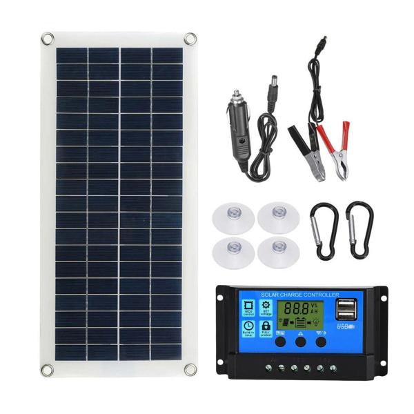 充電コントローラー付きソーラーパネルキット-12V10 / 30 / 100Wバッテリー充電器メンテナー-10 / 20/30/40/50/60 /
