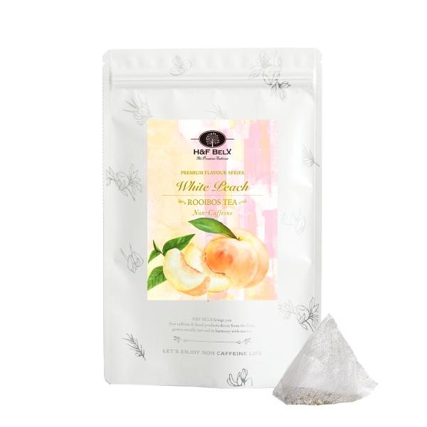 みずみずしい桃のフレーバーで幸せティータイム♪桃の風味だけでなくベースのピュアルイボスとのバランスにもこだわり、甘くジューシーな果汁感やさっぱりとした後味が口いっぱいに広がる華やかなフレーバーに仕上げました。ティーバッグを入れたまま時間が経...