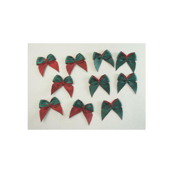 ワンポイントリボン No.R1124 みどり×赤 ストライプ バイカラー2種類