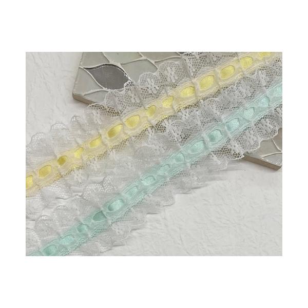 格安店 レースリボンテープ 綿フリルレース 白 幅約30mm 8265-1S