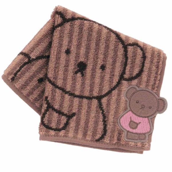 Miffy（ミッフィー） タオルハンカチ ボリス アップリケ刺繍 ブラウン