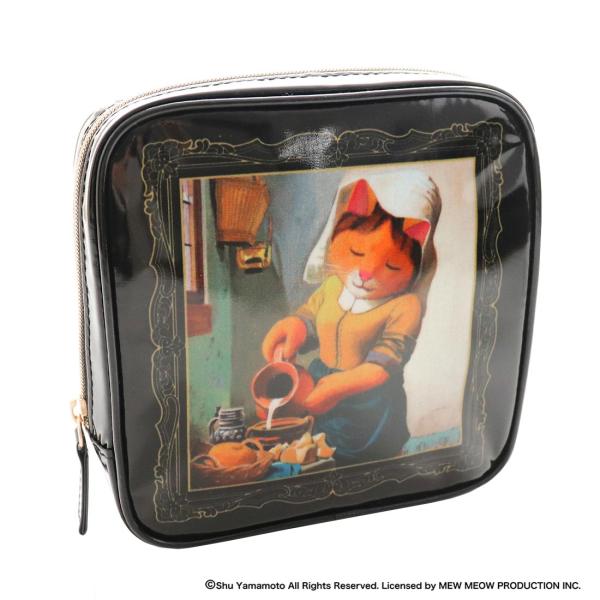 キャットアート ポーチ 牛乳を注ぐメス猫/ヨハネス・フェルネーコ