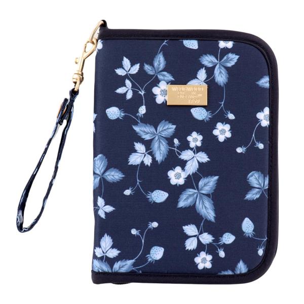 12月26日 午前0時 販売開始【SALE ￥4730→￥2200】53％OFF！ ウェッジウッド　マルチケース/トラベルケース　パスポート　ストロベリー インクブルー　ネイビー
