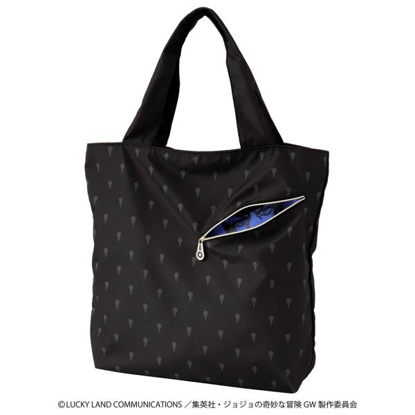 タテ約38cm ヨコ約35cm マチ約10cmポリエステル中国製ブローノ・ブチャラティをイメージしたエコバッグ。正面側にあしらったスティッキィ・フィンガーズのファスナーと引き手がポイントです。中身が見えず安心のファスナー付きエコバッグ。普段...