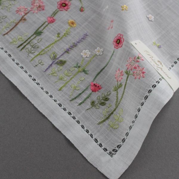 ベトナム手刺繍ハンカチ 花 2215 グリーン : ハンカチーフギャラリー