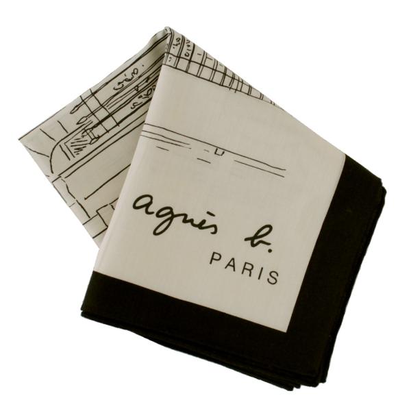 agnes b.（アニエスベー） プリントハンカチ 1号店 0004 ベージュ