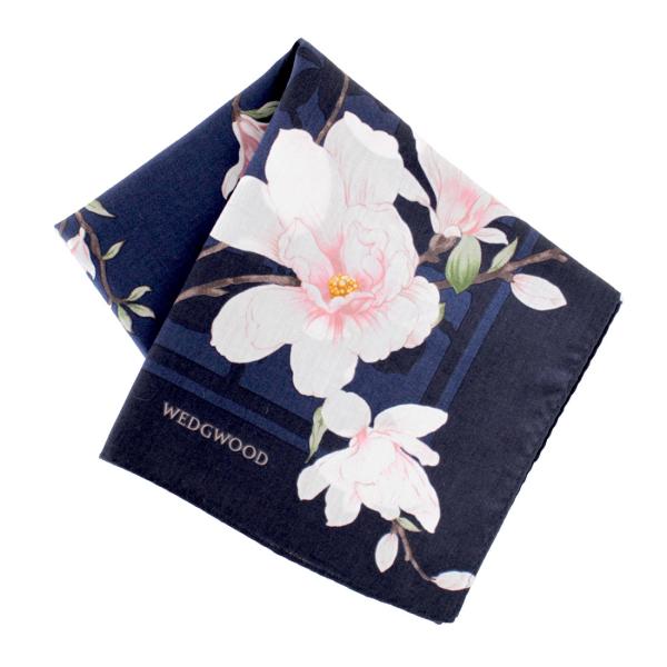 WEDGWOOD（ウェッジウッド） 大判 プリントハンカチ（58cm）マグノリア