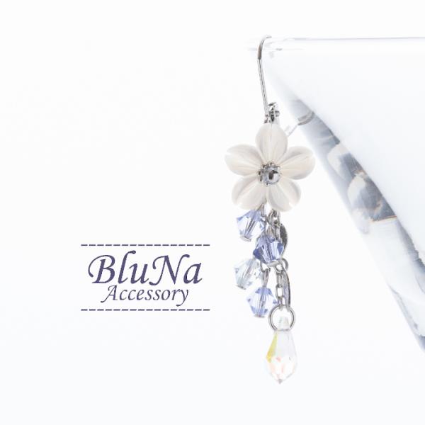 ピアス イヤリング スワロフスキー 桜 さくら シェル ハンドメイド