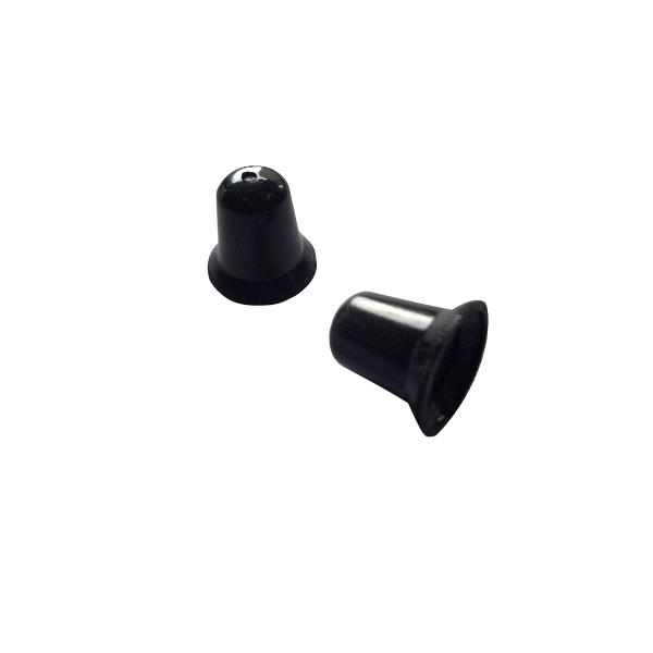 カラー：黒本体サイズ（約）：外径11×高16mm　［ネジ山サイズ］径6×高5mmパッケージサイズ（約）：幅70×奥11×高100mm重量（約）：1g（1個あたり）素材：PP入数：2個