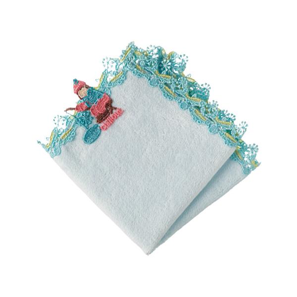 カラー：パウダーブルー本体サイズ（約）：22.5×23cm素材：［生地］綿100％　［レース］ポリエステル100％