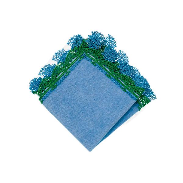 近沢レース店　シーズンタオルハンカチ　アガパンサス　サルビアブルー ハンズ