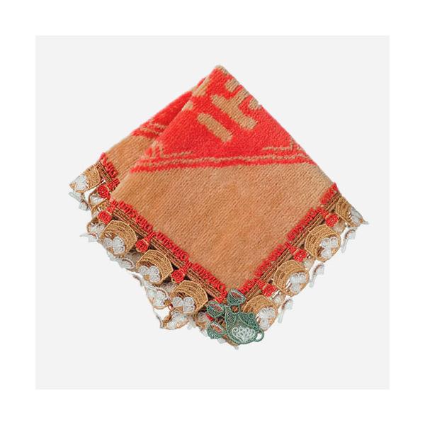 近沢レース店　シーズンタオルハンカチ　飲茶　ブラウン ハンズ