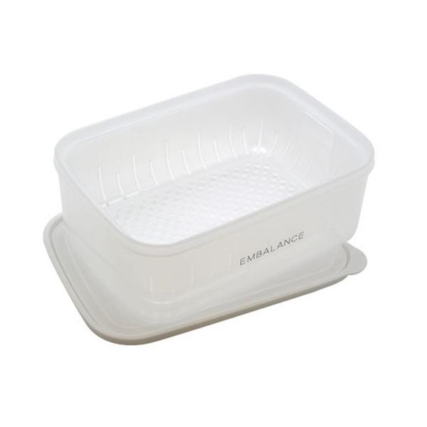 他サイト： エンバランス　レクタングルコンテナ　ザル付き　XL　ホワイト ハンズの商品画像