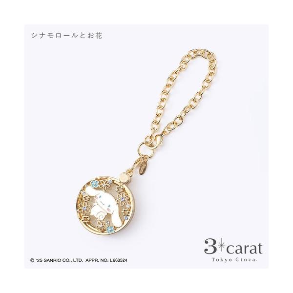 デザイン：シナモロールとお花本体サイズ（約）：縦140×横35×厚14mm重量（約）：34g倍率（約）：3倍素材：［本体］合金、樹脂、ガラス　［チェーン］鉄　［ねじ部分］真鍮