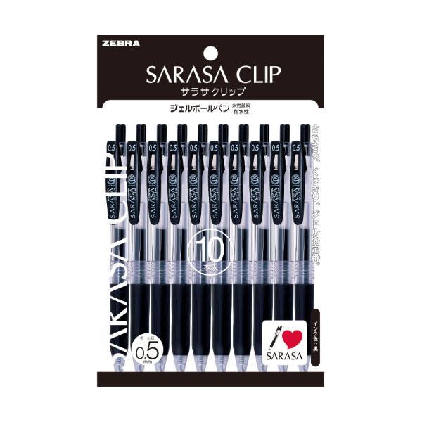 他サイト： ゼブラ（ZEBRA）　サラサクリップ　0.5mm　P−JJ15−BK10　黒　10本入 ハンズの商品画像