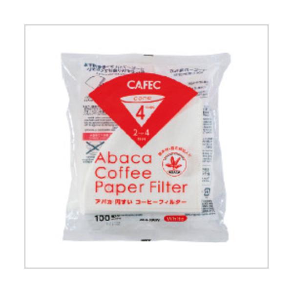 他サイト： カフェック（CAFEC）　アバカ円すいフィルター　AC4−100　ホワイト　4杯用　100枚 ハンズの商品画像
