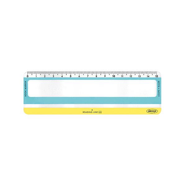 カラー：02（スカイブルー＆プリムローズイエロー）本体サイズ（約）：［本体］縦50×横160×厚0.4mm　［定規］長15cm倍率（約）：3倍素材：PVC