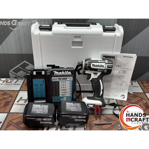 【未使用】マキタ Makita TD149DRFXW 充電式インパクトドライバ バッテリ×2・充電器付き【ハンズクラフト佐賀】 〇【未使用】マキタ Makita TD149DRFXW 充電式インパクトドライバ