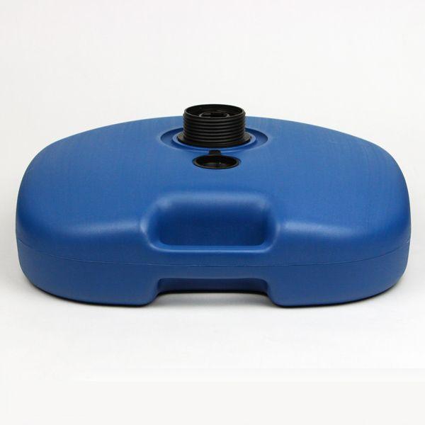 手軽に持ち運んで使えるパラソルスタンドです。中に重りとして水や砂を入れて使用します。ビーチなどでは中身を抜けば手軽に持ち運び・片付けが可能です。カラー：ブルーサイズタンク：約45cm×約45cm×高さ約12.5cmポール差込口（取付時）：高...