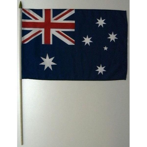 国旗 オーストラリア 棒付き小サイズ 旗：30cm×45cm 棒の長さ