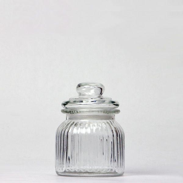 ソーダガラス ストライプキャニスター 105−1 高さ:約13cm