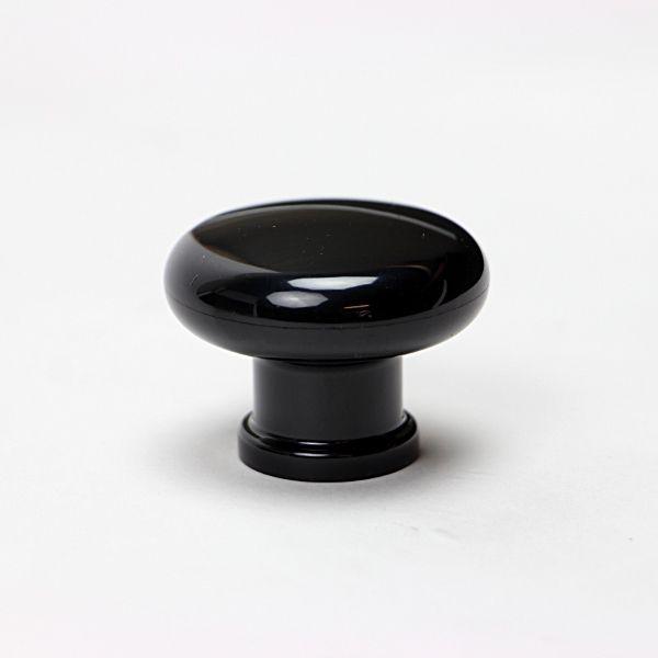 プラスチック製ツマミ 黒 円形 大 038540K1 家具 取っ手 (mono