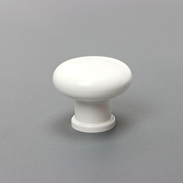 プラスチック製ツマミ 白 円形 中 038532K10 家具 取っ手 (mono