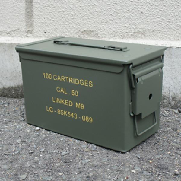 アメリカ軍 アンモボックス 弾薬入れ箱 オリーブ スティール 米軍
