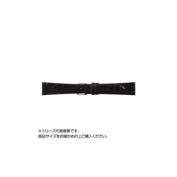 MIMOSA(ミモザ) 時計バンド 腹ワニD 20mm ブラック (美錠:銀) WD-A20
