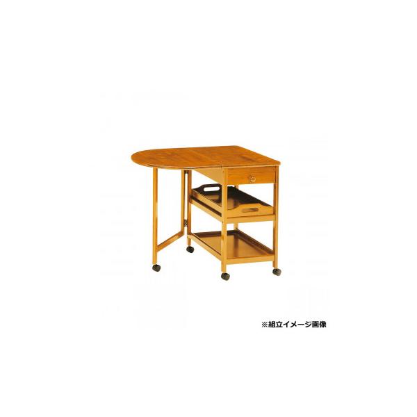 弘益(KOEKI) UTILITY 木製テーブル付きワゴン ブラウン KW415BR
