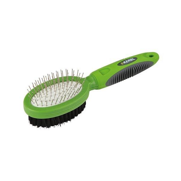 うさぎちゃん用の両面使用のブラシです。     うさぎちゃん用の両面使用のブラシです。絡まった毛をほどいたり汚れなどを取り除きます。帯電防止のワイヤーピンで操作性を最大限にするサイドゴムスラット付き人間工学的形状のハンドルデザインです。サイ...