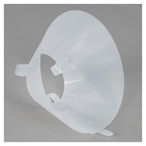 首輪に取り付けて外れないようにするエリザベスカラー。 ペットがケガや傷口をなめて悪化させるのをやさしく防ぐ。 ★外側のリムが平行感覚・視界バランスを保つので安全！★透明で視界良好！！ プラスチッククリップロックで首輪などに取り付けて使えるの...