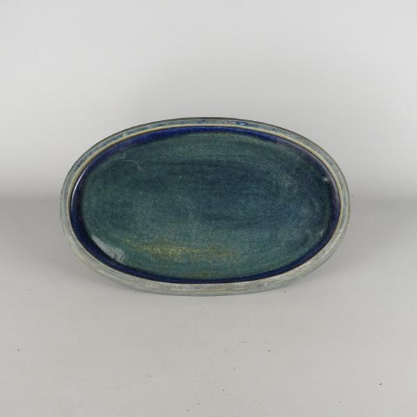 品名 　水盤 　(陶翠)サイズ 　高さ 　約3.5センチ　　横幅 　約37.8センチ　　(35cm)　奥行 　約23.5センチ　　(20.8cm)