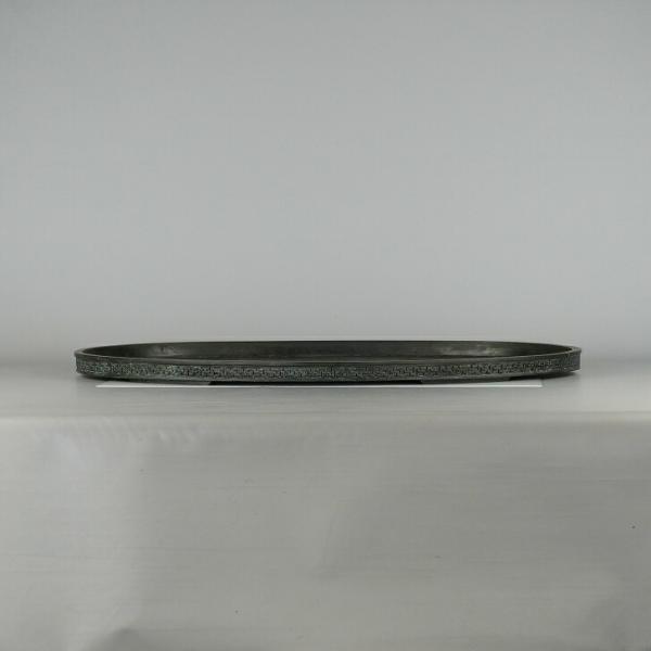 品　名 　銅水盤・水盤 (平安早雲)サ　イ　ズ 　高さ　 約2.8センチ　　横幅　 約61センチ　奥行　 約37センチ