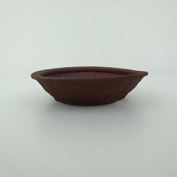 盆栽鉢 青香 小型 長辺 約11.3cm 丸鉢 泥物 現品 新品 : はニわ株式