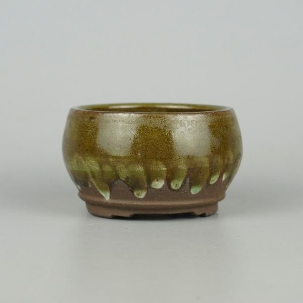 盆栽鉢 陶翠 小鉢 長辺 約8.5cm 丸鉢 釉薬 現品 新品 : はニわ株式会社
