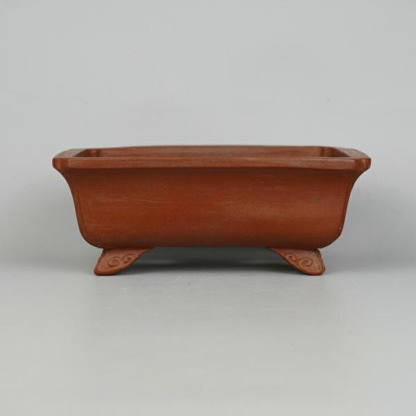 盆栽鉢 常滑 晃 9 樹晃 鴻陽陶園 小型 長辺 約16.2cm 長方鉢 隅入 雲足