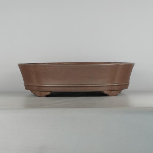 中古】 盆栽鉢 常滑 中野 裕士 大型 長辺 約 47cm 木瓜鉢 下帯 泥物