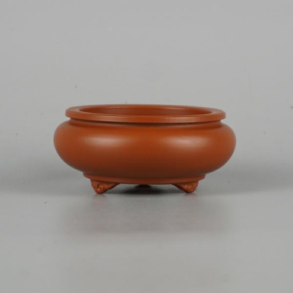 タイアップセール　春萌　長方　盆栽鉢 中古】盆栽鉢 春萌 小鉢 長辺 約 7.3cm 丸鉢 雲足 袋式 泥物 現品 中古
