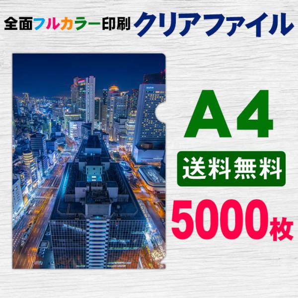 A4 クリアファイル フルカラー 印刷 5000枚 両面 全面 オリジナル 写真